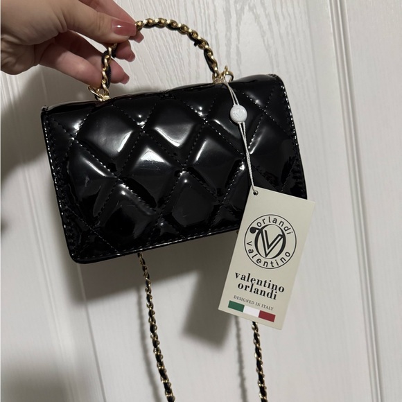 Valentino Orlandi Black Patent Leather Crossbody Bag - Picture 6 of 9